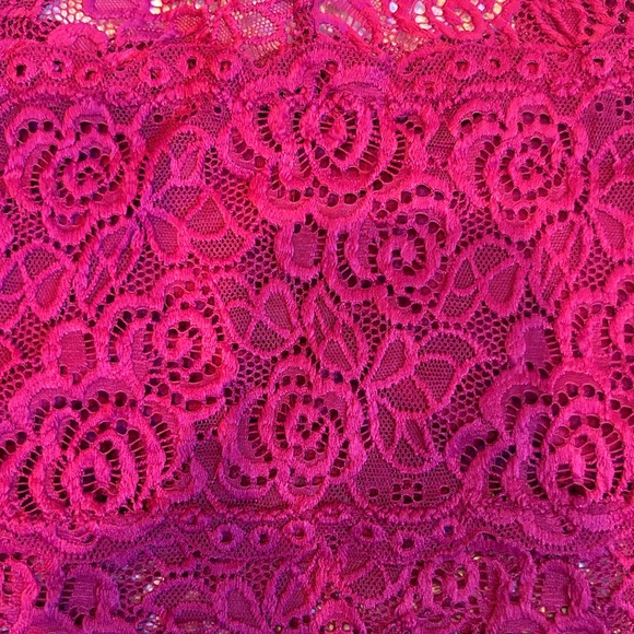 NWT FREE PEOPLE raspberry chase me lace Brami bralette crop top size small - Picture 9 of 11